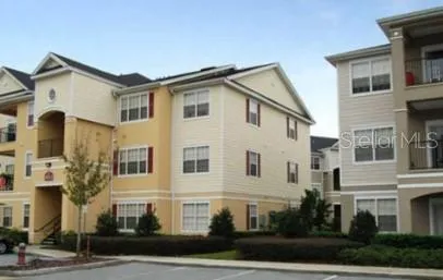 a front view of a large white building