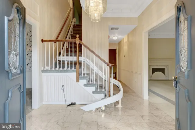 a view of an entryway with staircase