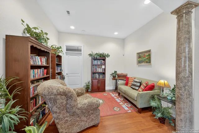 a living room with furniture and a couch