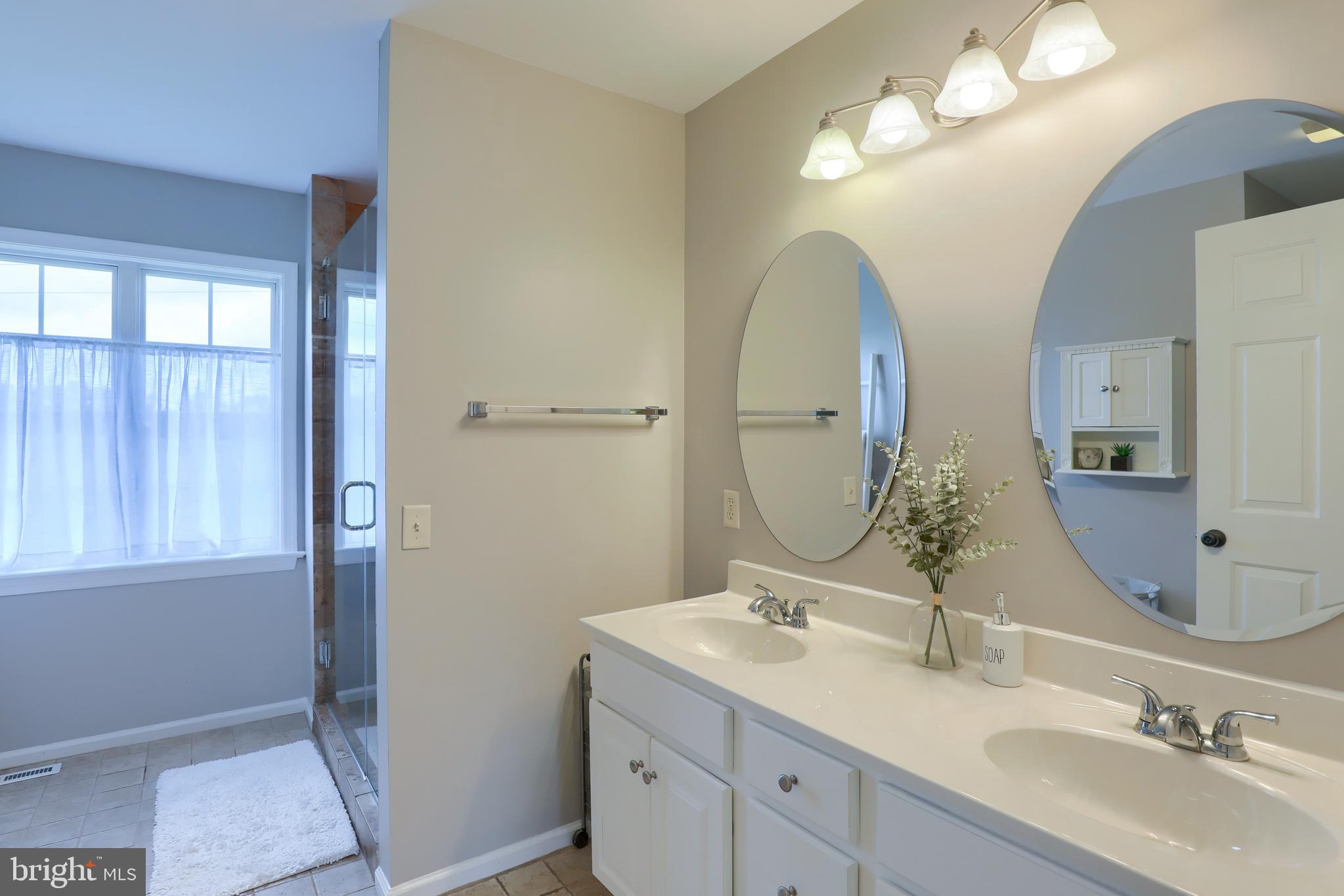 409 Wagonwheel Road Lititz, PA 17543 - Photo 31 of 40 a bathroom with a double vanity sink and a mirror