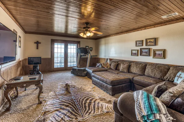 a living room with furniture