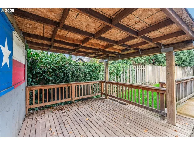 a view of porch with deck