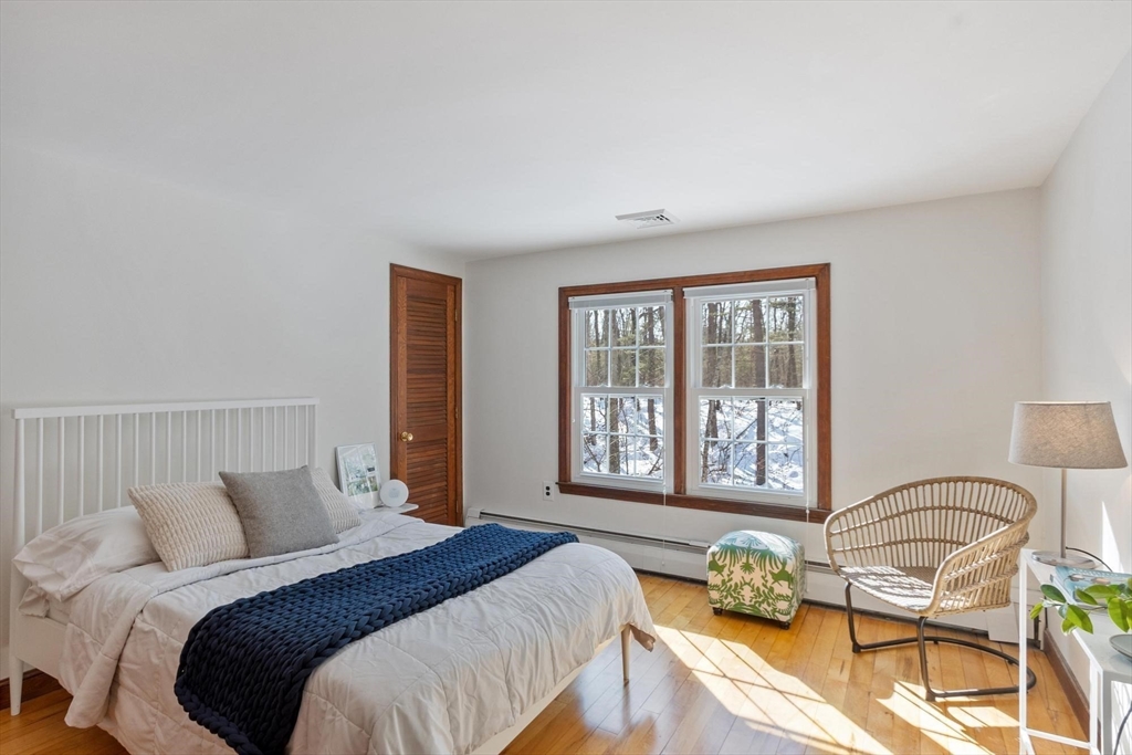 54 Birch Road Andover, MA 01810 - Photo 21 of 37 a bedroom with a bed and wooden floor