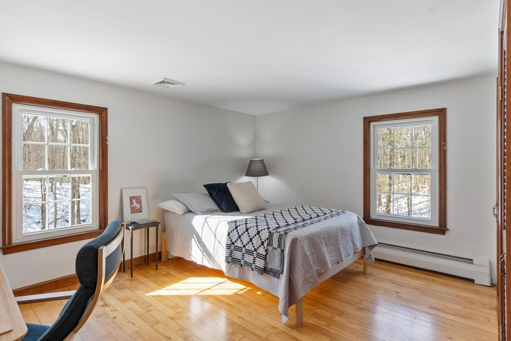 54 Birch Road Andover, MA 01810 - Photo 23 of 37 a bedroom with a bed a table and windows