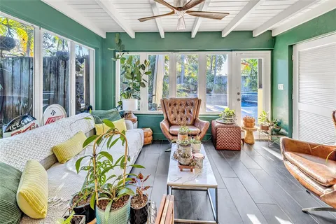 a living room filled with furniture