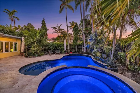 a view of swimming pool with a yard