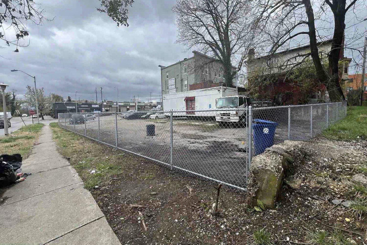 2100 Denison Street Baltimore, MD 21216 - Photo 2 of 4 Urban lot with chain-link fence. C1 Zoning