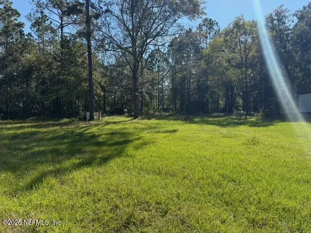 a view of swimming pool with trees in the background