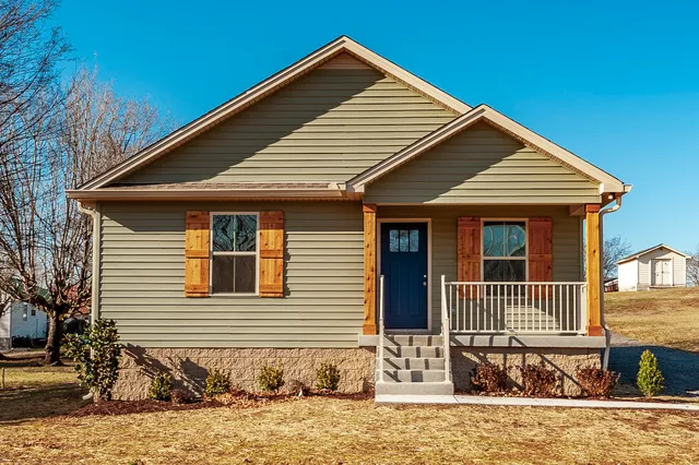 a front view of a house