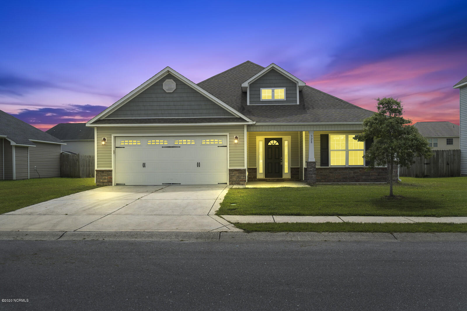 328 Merin Height Road Jacksonville, NC 28546 - Photo 1 of 32 front twilight