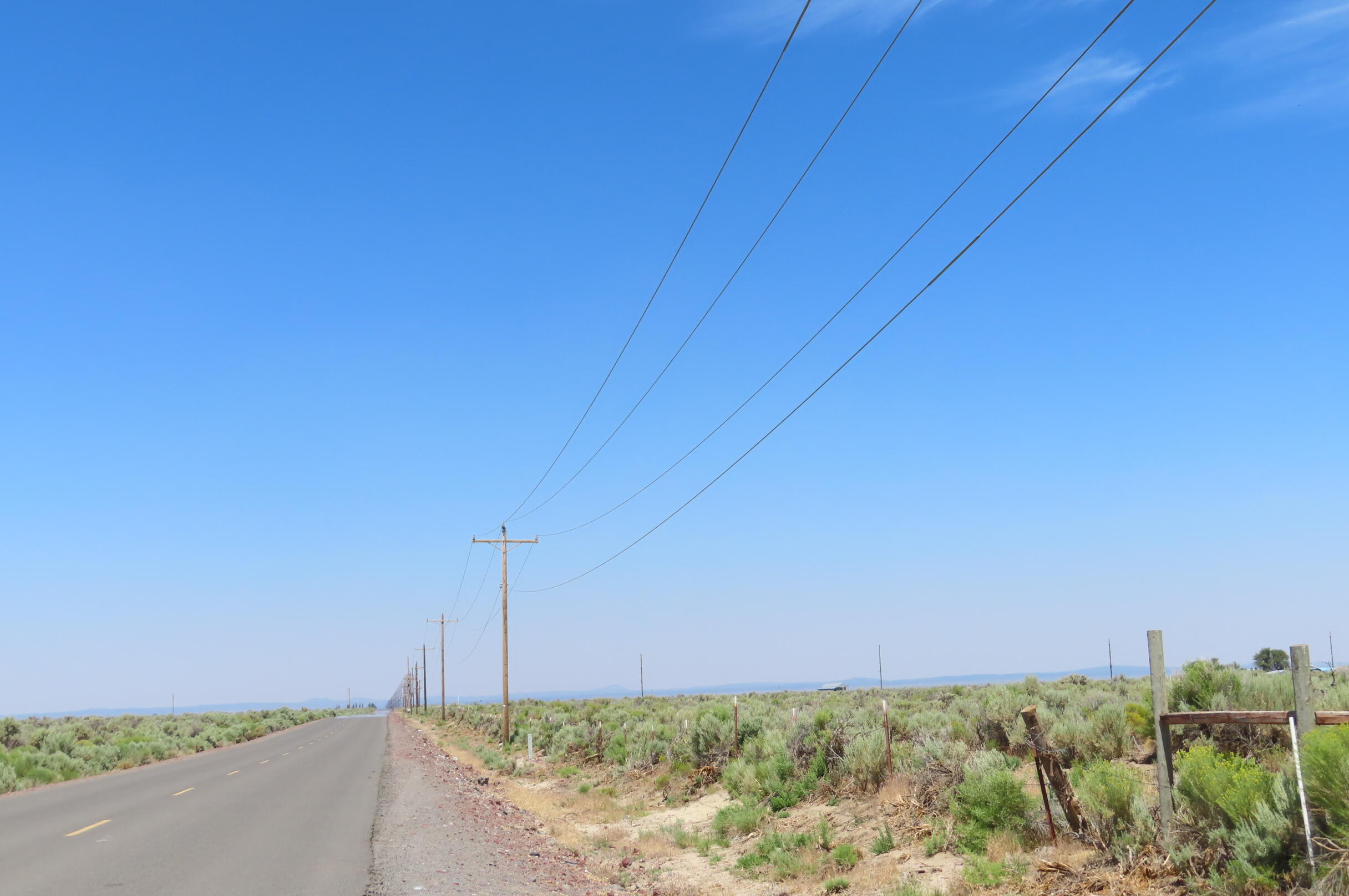 0 Fossil Lake Road Christmas Valley, OR 97641 - Photo 3 of 7 Power line at the paved road