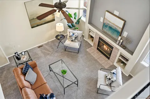 a living room with furniture