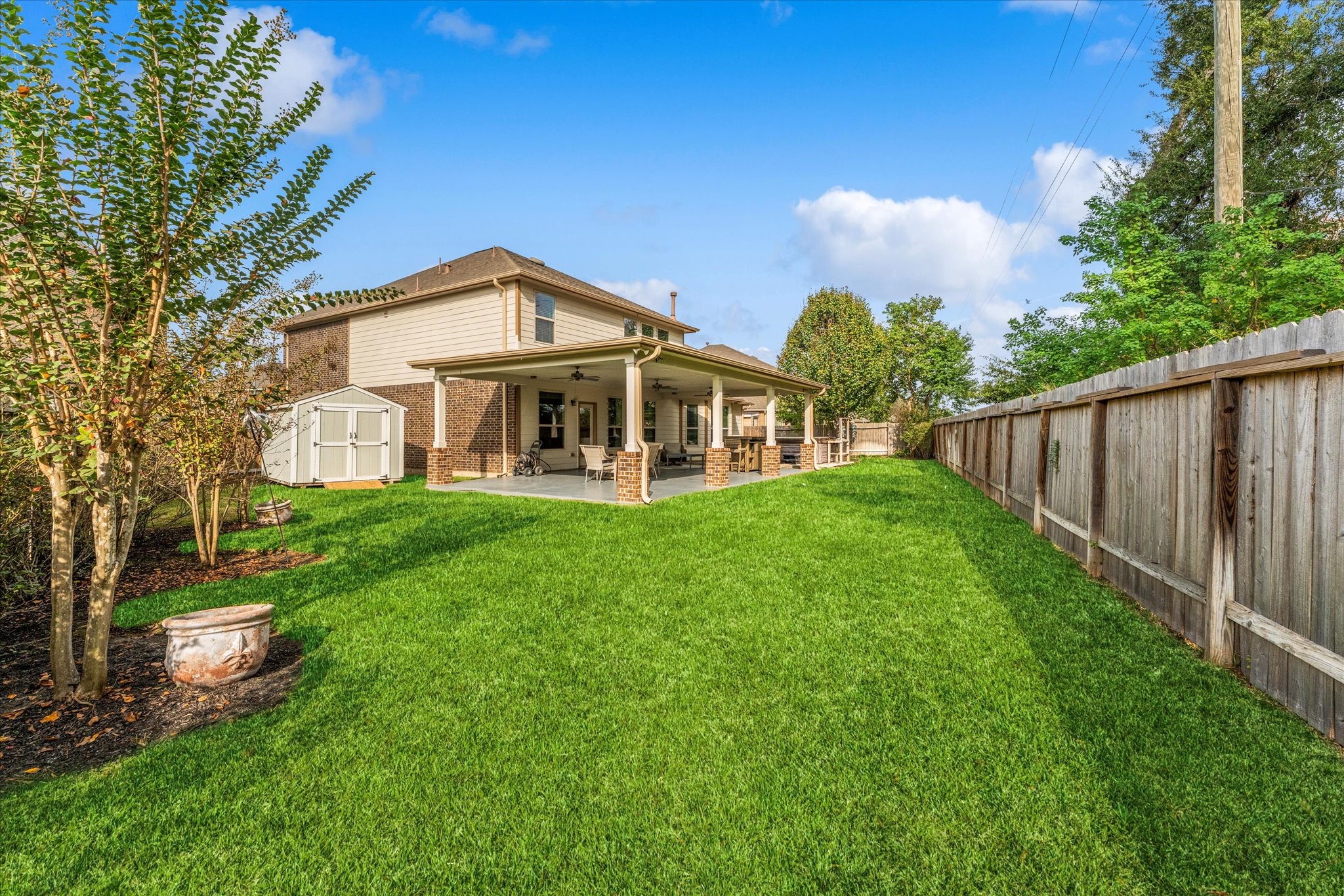 3402 Dryer Park Drive Spring, TX 77373 - Photo 36 of 40 Grand size backyard with Storage shed.
