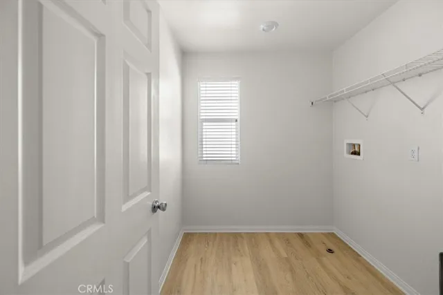 a view of small space with racks on the wall