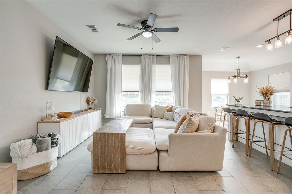 5617 Kilpatrick Avenue Fort Worth, TX 76107 - Photo 5 of 40 a living room with furniture and a flat screen tv