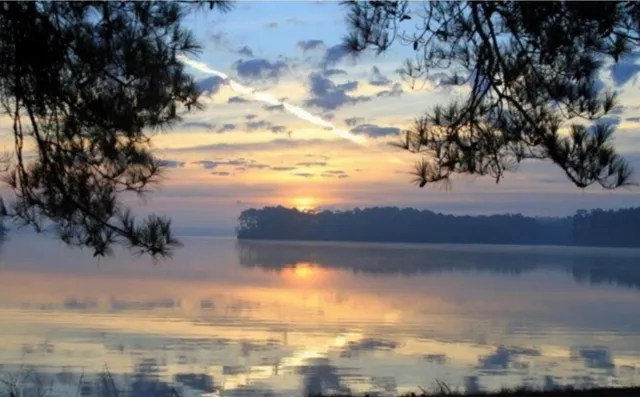 a view of lake with mountain view