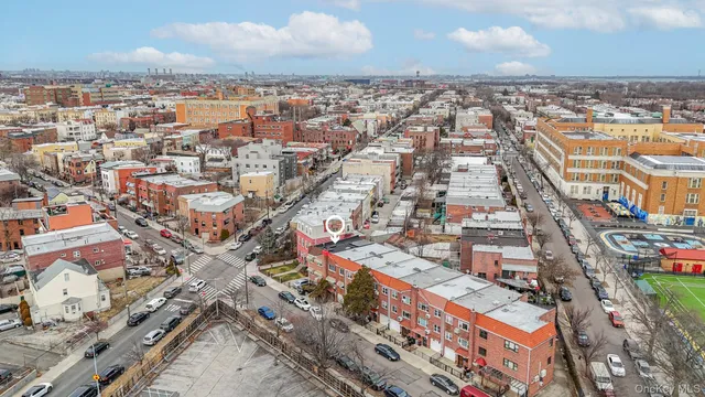 an aerial view of a city