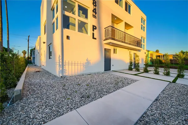 a view of a building with pathway