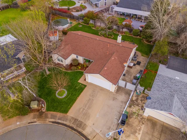 an aerial view of a house