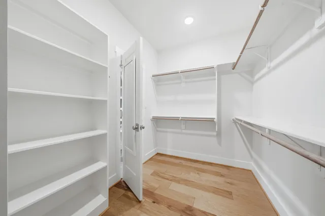 a storage room with empty racks