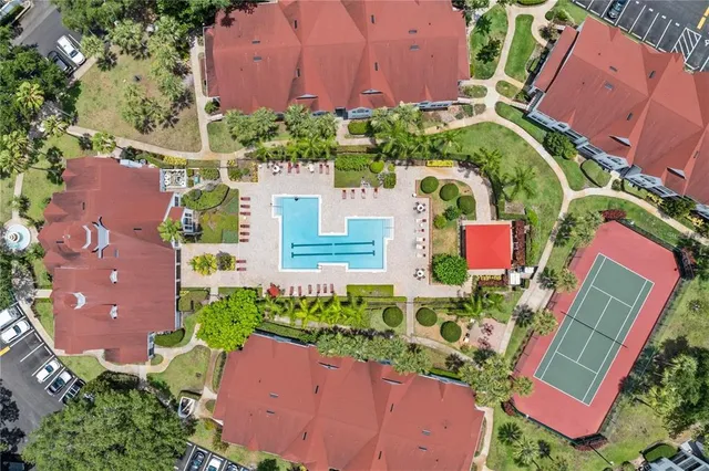 an aerial view of a city