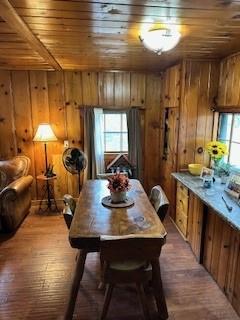 52358 Elder Road, Unit 52 Big Creek, CA 93605 - Photo 6 of 38 a view of a dining room with furniture and chandelier