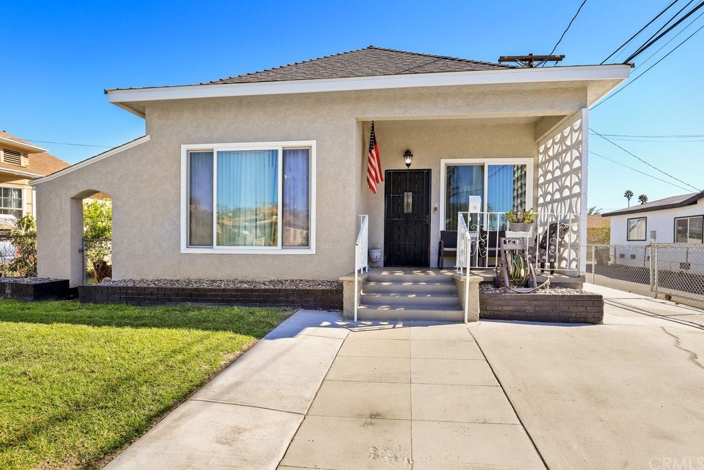 a view of a house with a patio