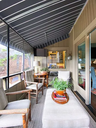 a outdoor living room with furniture