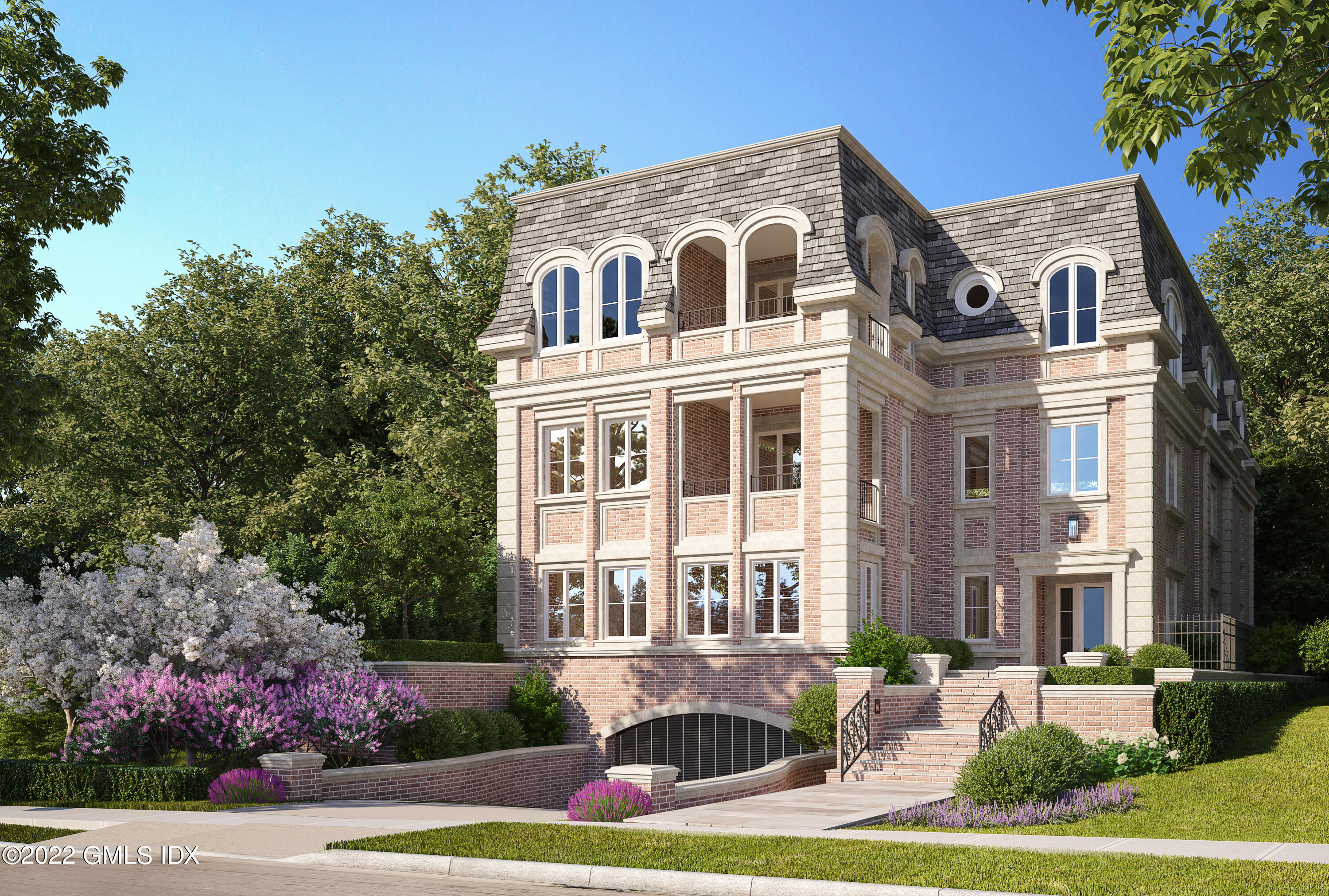 a front view of a multi story residential apartment buildings