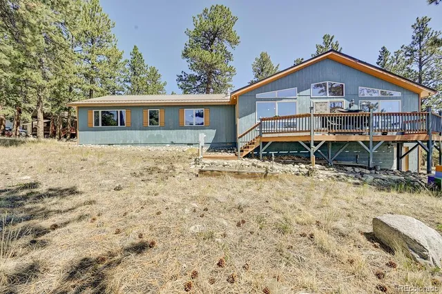 an aerial view of city and trees