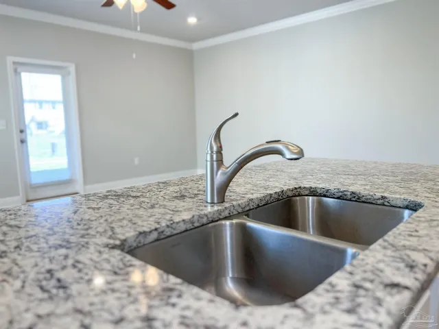 a close view of sink and tap