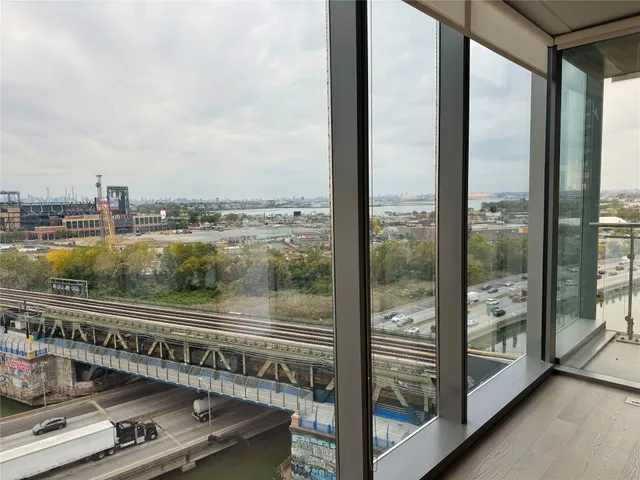 a view of a city from a balcony