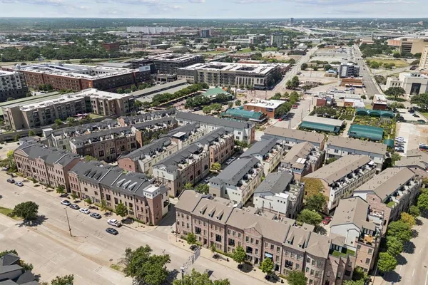 an aerial view of a city