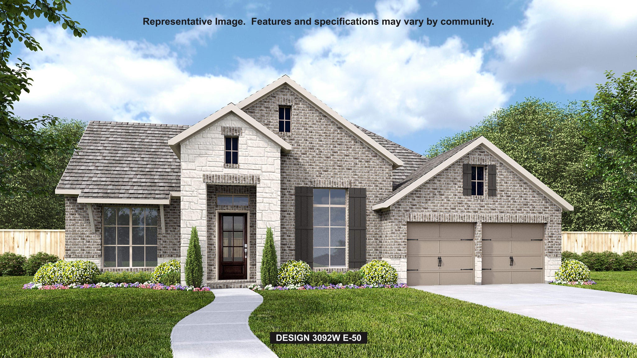 front view of a house with a yard