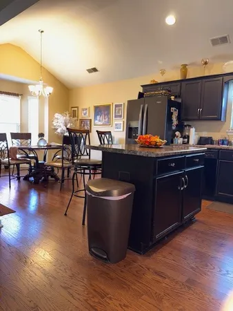 a kitchen with lots of counter top space
