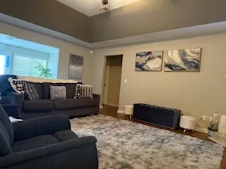 a living room with furniture