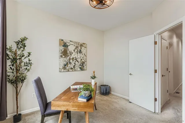 a view of a livingroom with furniture and a potted plant