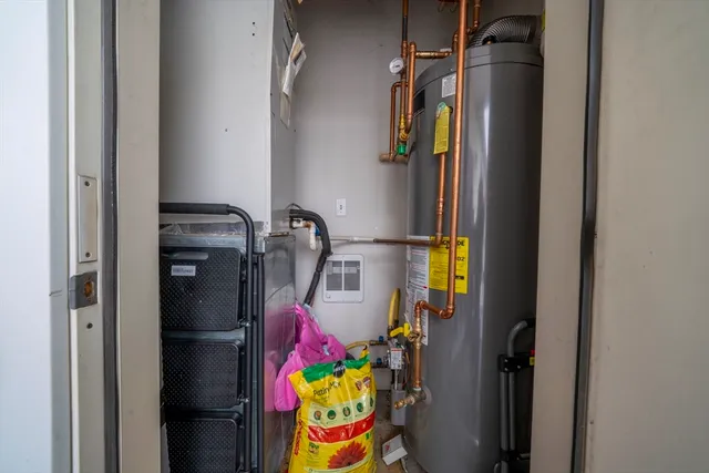 a view of a backyard with sitting area