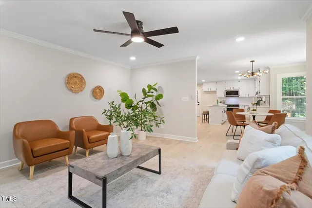 a living room with furniture