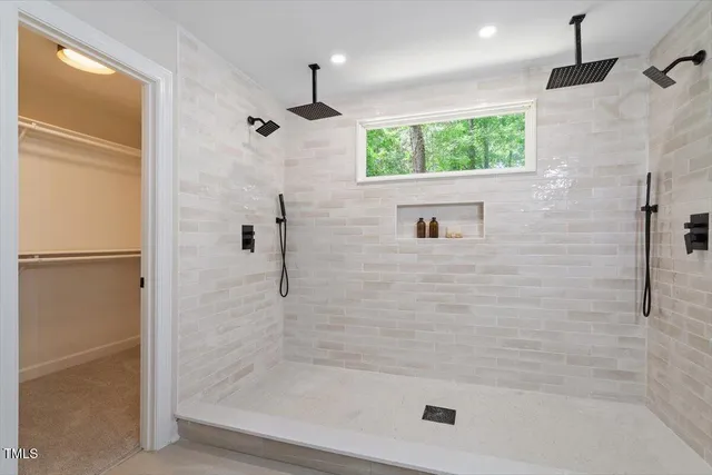 a bathroom with a shower