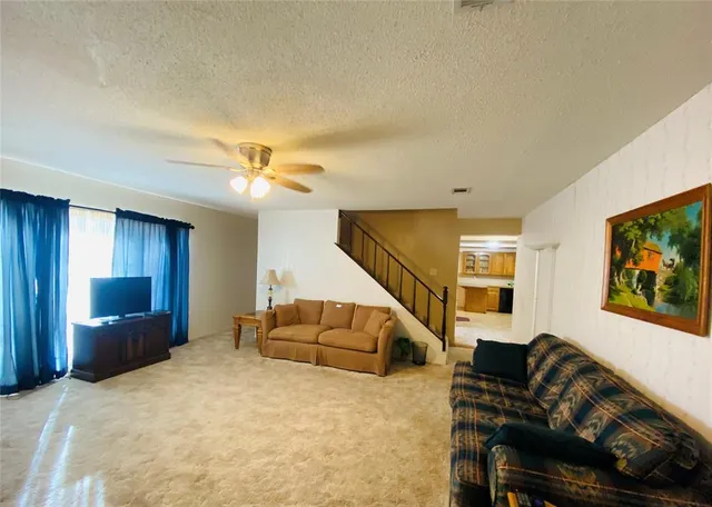 a living room with furniture