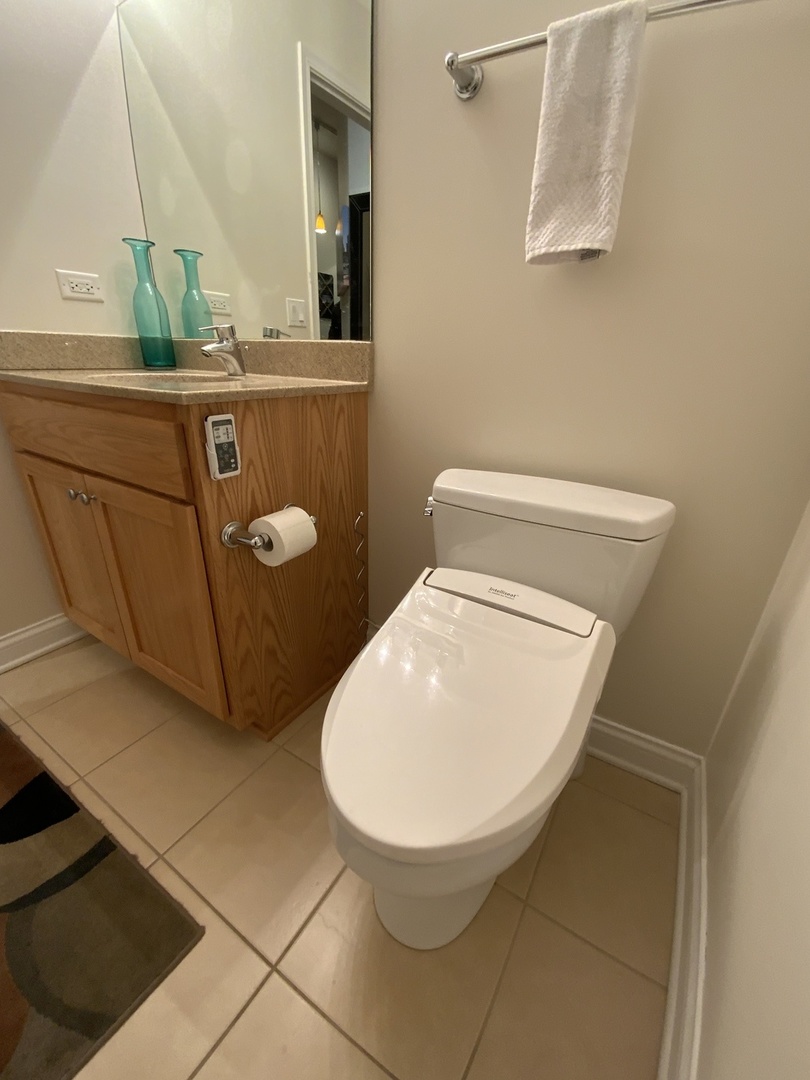 2025 South Indiana Avenue, Unit 209 Chicago, IL 60616 - Photo 41 of 49 a bathroom with a toilet and mirror