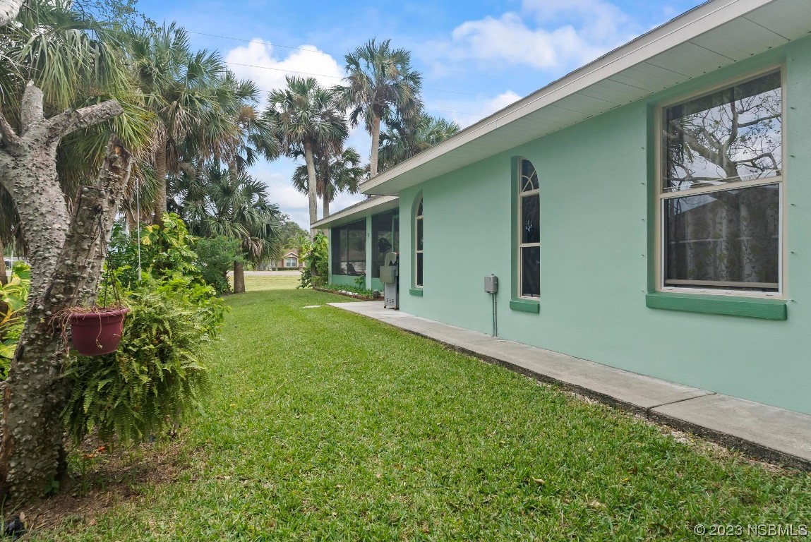 1829 Lime Tree Drive Edgewater, FL 32132 - Photo 38 of 62 a backyard of a house with plants and large tree