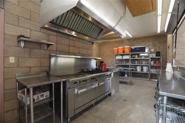 a view of a house with a large window