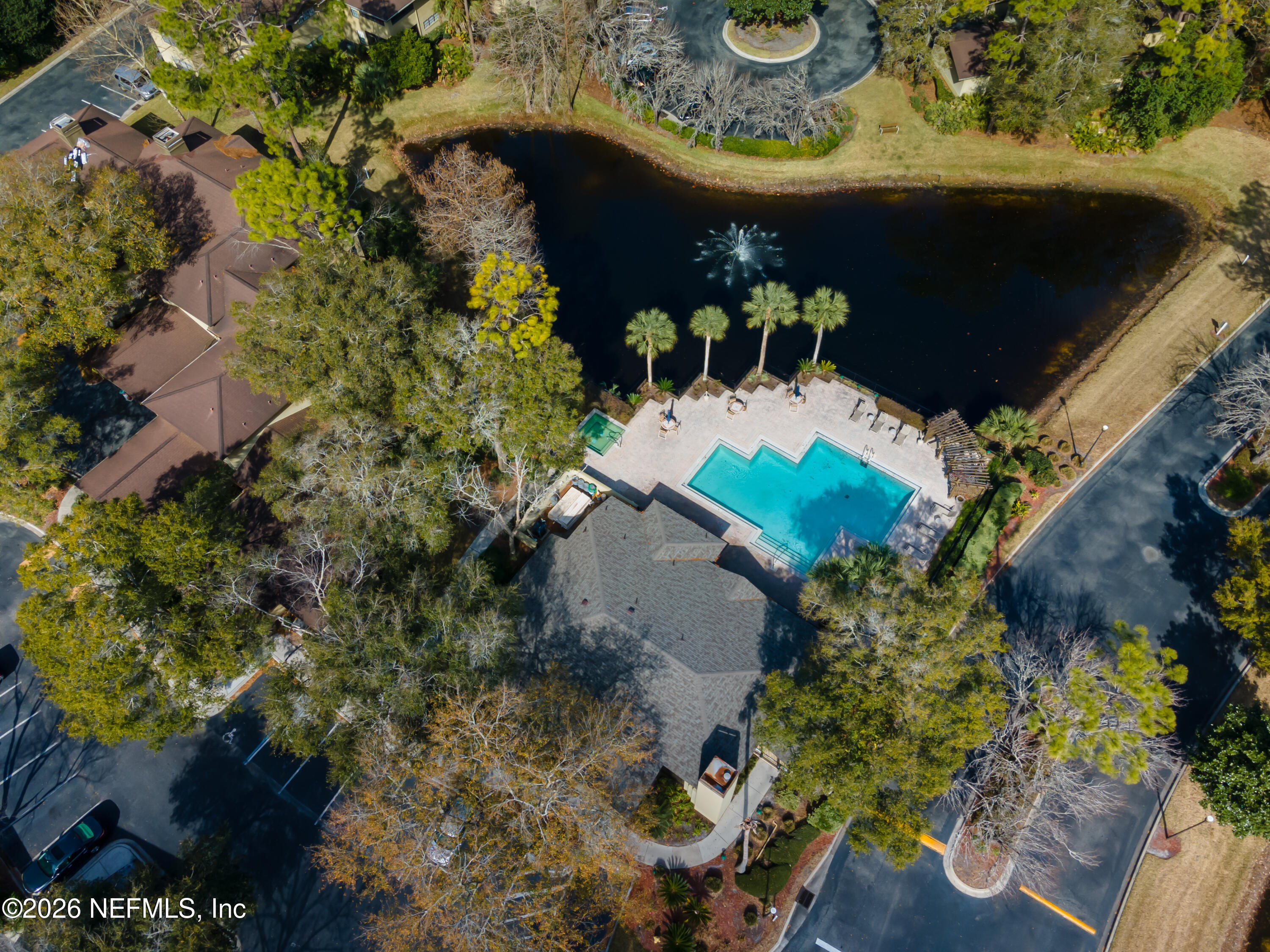 10150 Belle Rive Boulevard, Unit 102 Jacksonville, FL 32256 - Photo 32 of 33 an aerial view of a house with a yard and potted plants