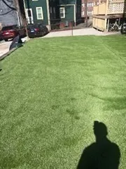 a backyard of a house with lots of green space