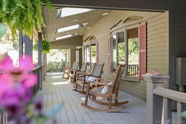 a outdoor space with chairs
