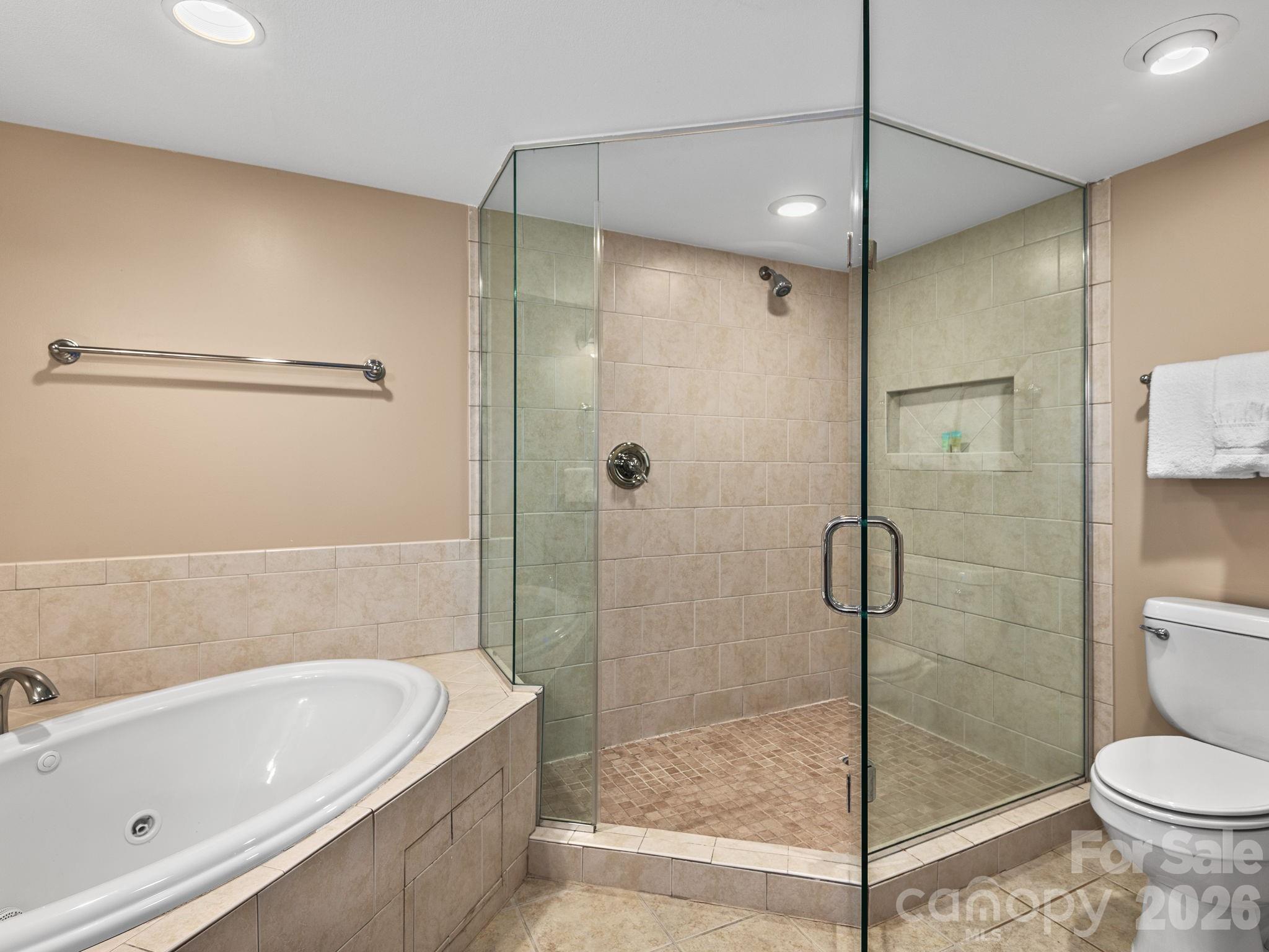307 Bowling Park Road Asheville, NC 28803 - Photo 16 of 19 a bathroom with a shower and a toilet