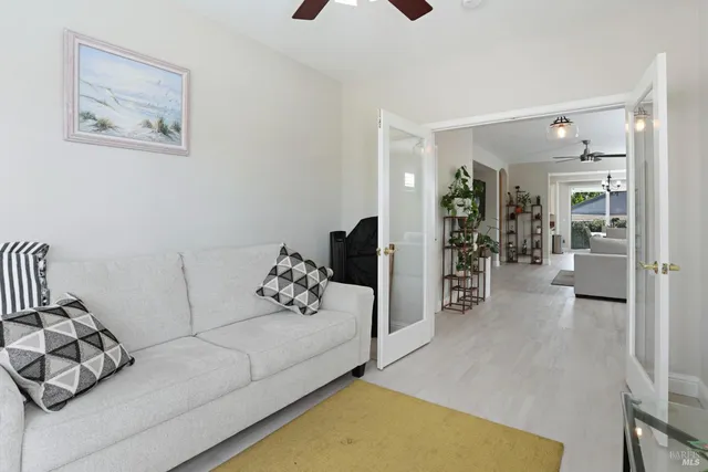 a living room with furniture