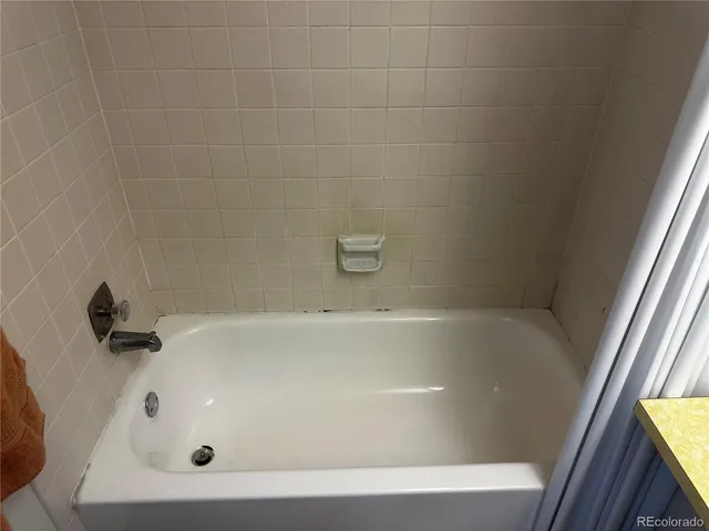 a bathroom with a tub